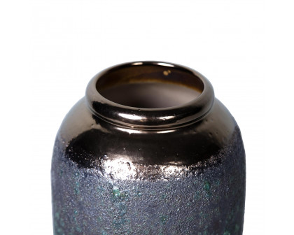 Furnings Vintage Smoke Ceramic Vase - Artisanal Piece for Your Home - Round