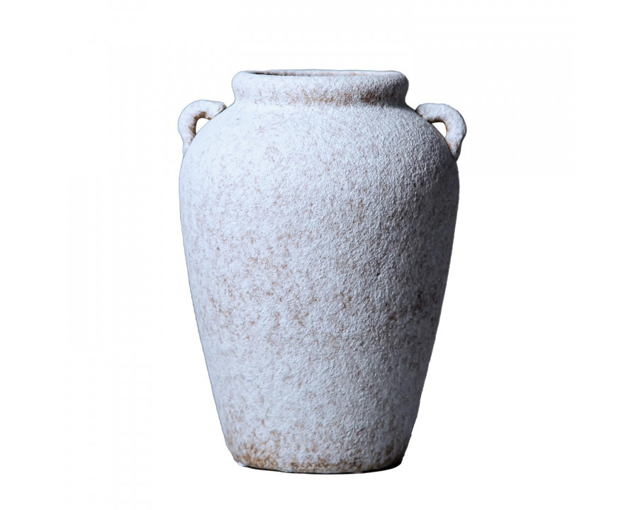 Furnings Artisan Ceramic Gray Stone Vase - Country Charm for Your Home - Tall