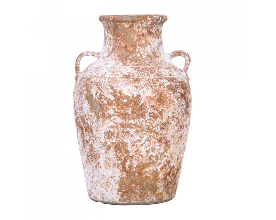 Furnings - Artisan Ceramic Aged Terracotta Vase in Country Charm for Your Home