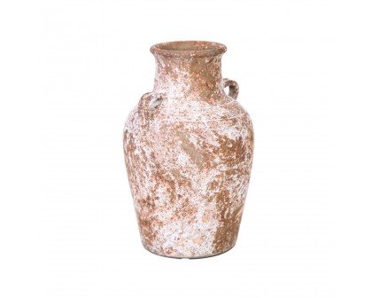 Furnings - Artisan Ceramic Aged Terracotta Vase in Country Charm for Your Home