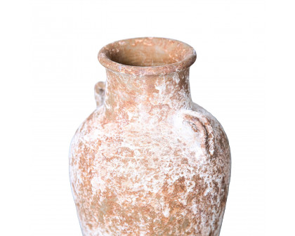 Furnings - Artisan Ceramic Aged Terracotta Vase in Country Charm for Your Home