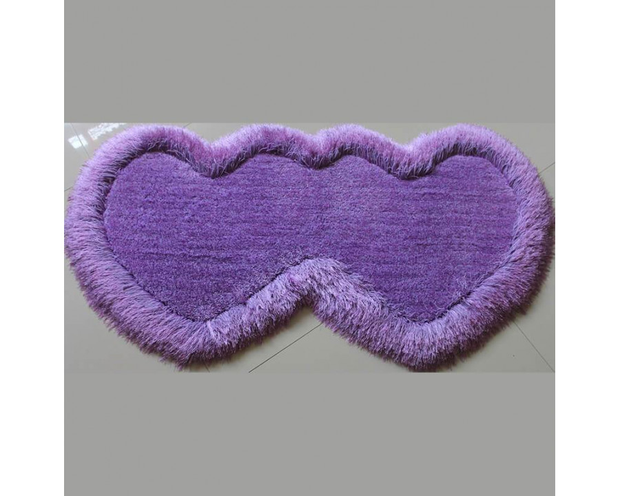 Furnings - Lavender Double Heart Decorative Area Rug