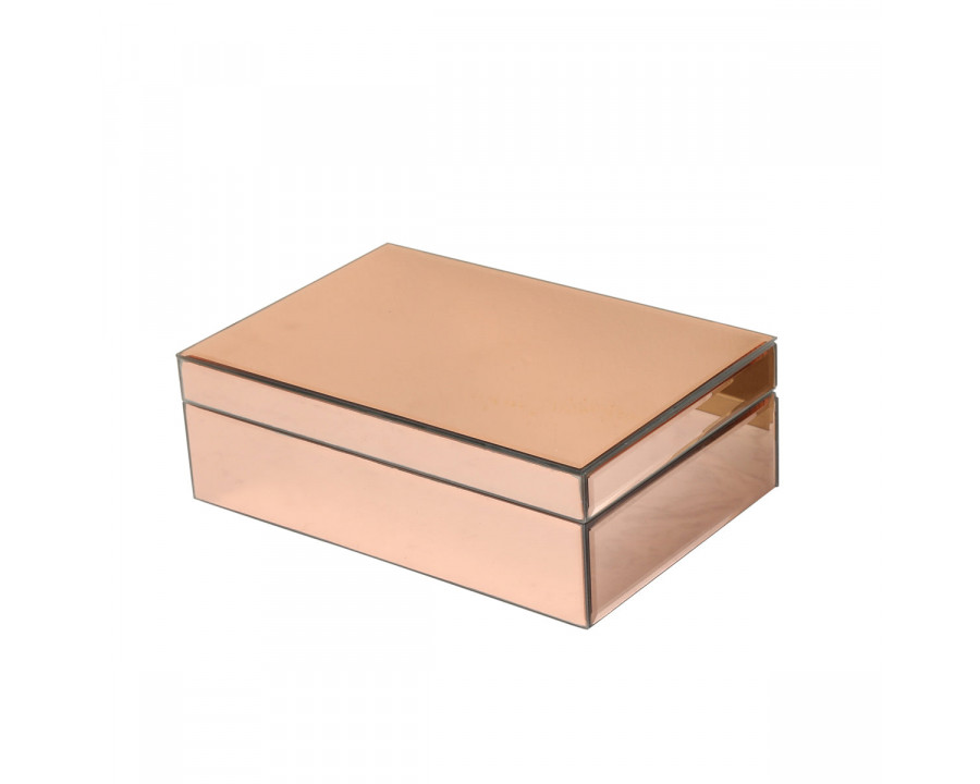 Furnings - Ambrose Exquisite Rose Gold Glass Jewelry Box