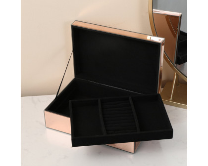 Furnings - Ambrose Exquisite Rose Gold Glass Jewelry Box