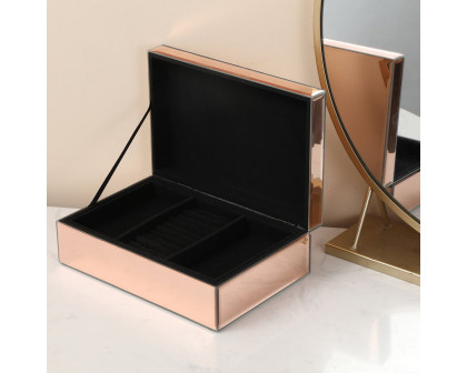 Furnings - Ambrose Exquisite Rose Gold Glass Jewelry Box