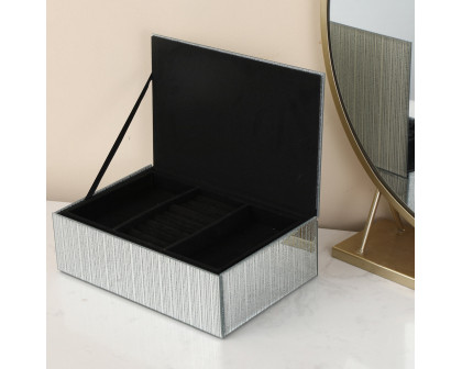 Furnings - Ambrose Exquisite Silver Striped Glass Jewelry Box