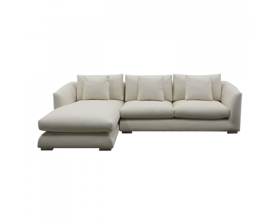 Furnings L-Shape Beige Chaise Sectional Sofa Set