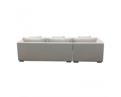 Furnings L-Shape Beige Chaise Sectional Sofa Set