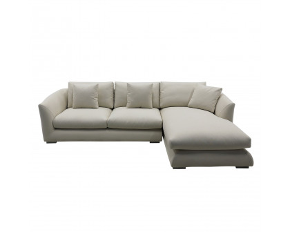 Furnings L-Shape Beige Chaise Sectional Sofa Set