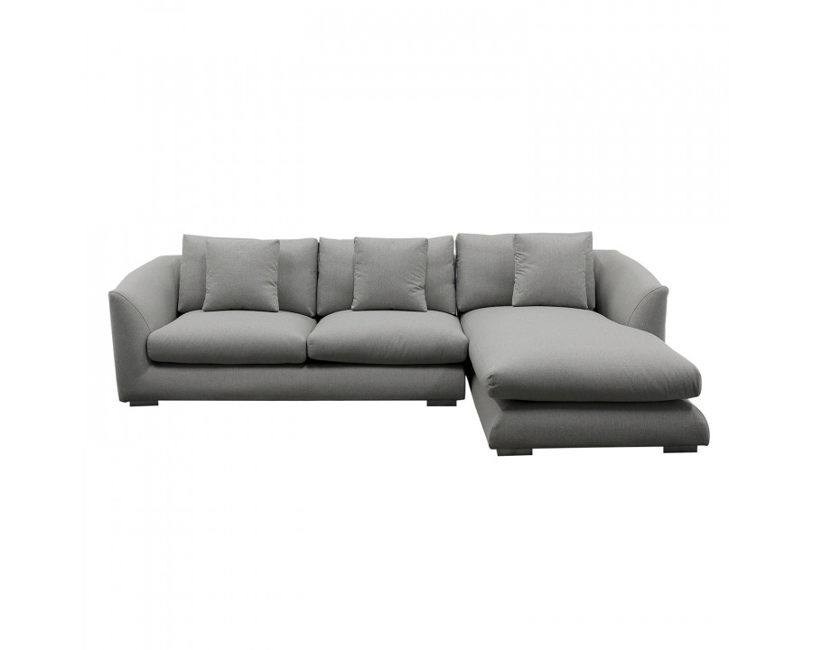 Furnings L-Shape Gray Chaise Sectional Sofa Set