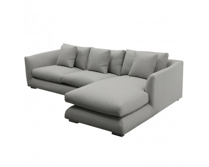 Furnings L-Shape Gray Chaise Sectional Sofa Set