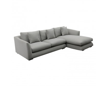 Furnings L-Shape Gray Chaise Sectional Sofa Set