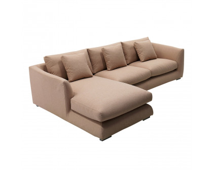 Furnings L-Shape Pink Chaise Sectional Sofa Set