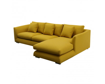 Furnings L-Shape Yellow Chaise Sectional Sofa Set