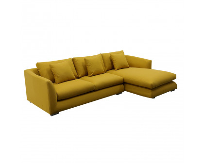 Furnings L-Shape Yellow Chaise Sectional Sofa Set