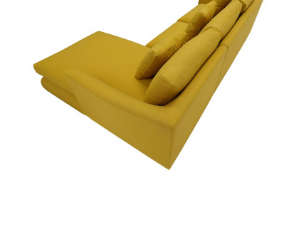 Furnings L-Shape Yellow Chaise Sectional Sofa Set