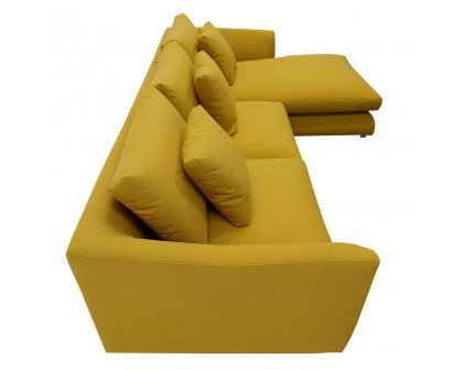 Furnings L-Shape Yellow Chaise Sectional Sofa Set