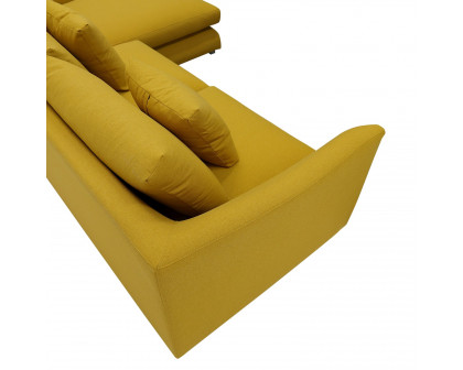 Furnings L-Shape Yellow Chaise Sectional Sofa Set