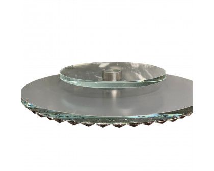 Furnings Lazy Susan Mirrored Spinning Tray - 14"D x 1.5"H