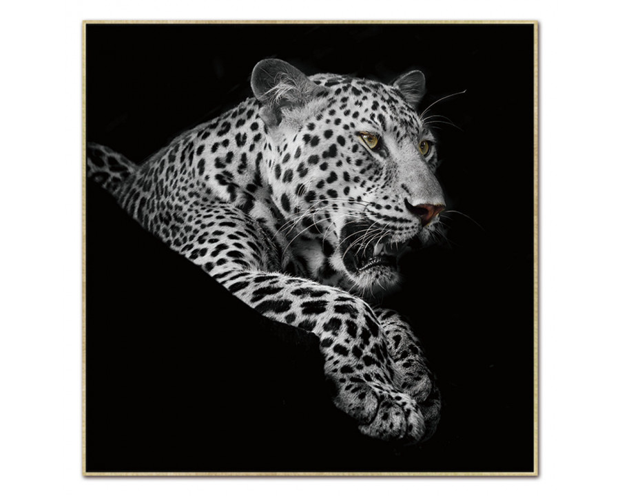 Furnings - Leopard in Black and White Acrylic Print Unframed Wall Art