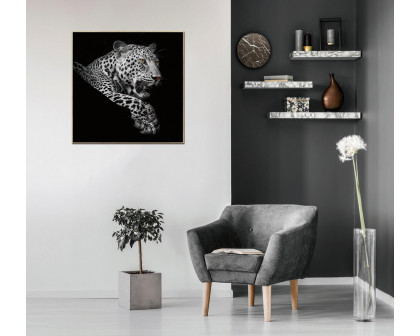 Furnings - Leopard in Black and White Acrylic Print Unframed Wall Art