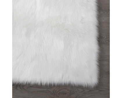 Furnings™ Cozy Ultra Soft Fluffy Faux Fur White Area Rug - 5'L x 3'W