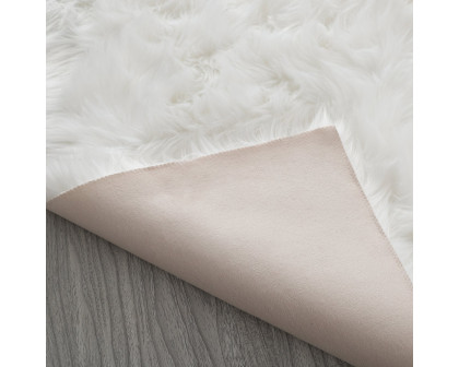 Furnings™ Cozy Ultra Soft Fluffy Faux Fur White Area Rug - 5'L x 3'W