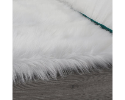 Furnings™ Cozy Ultra Soft Fluffy Faux Fur White Area Rug - 5'L x 3'W