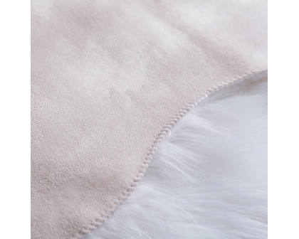 Furnings - Luxury White Faux Fur Decorative Rug 28" x 39"