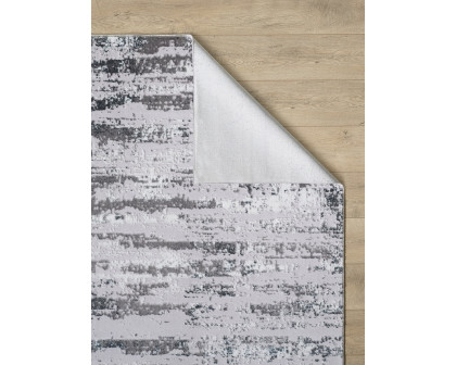 Furnings Milano Washable Manhattan Silver Woven Area Rug - 3'L x 2'W