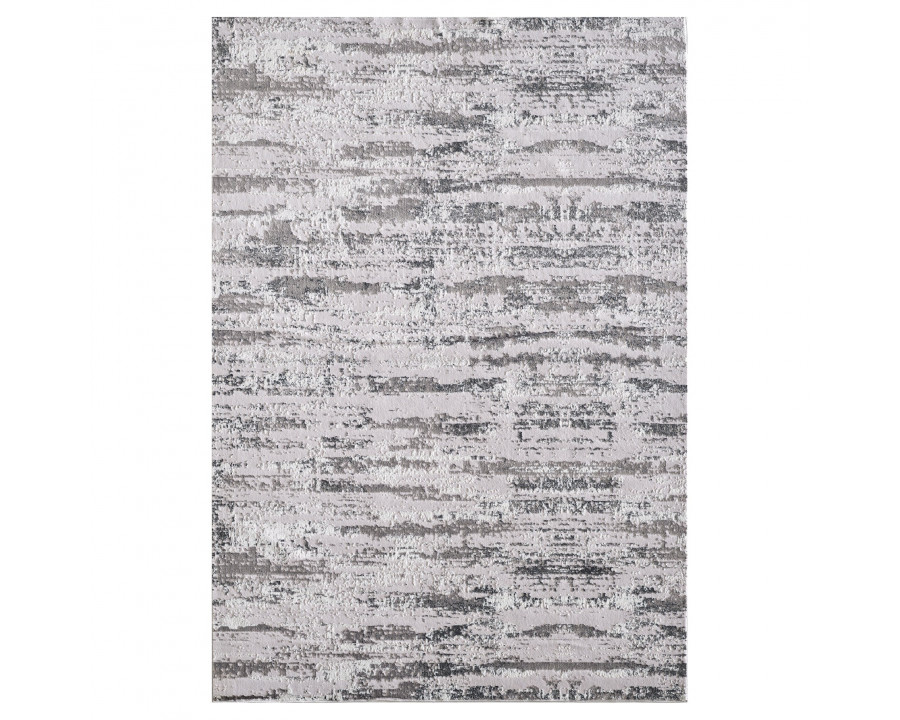 Furnings Milano Washable Manhattan Silver Woven Area Rug - 10'L x 3'W