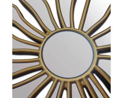 Furnings - Decorative Round Wall Mirror with Gold Frame in Unique and Modern Design