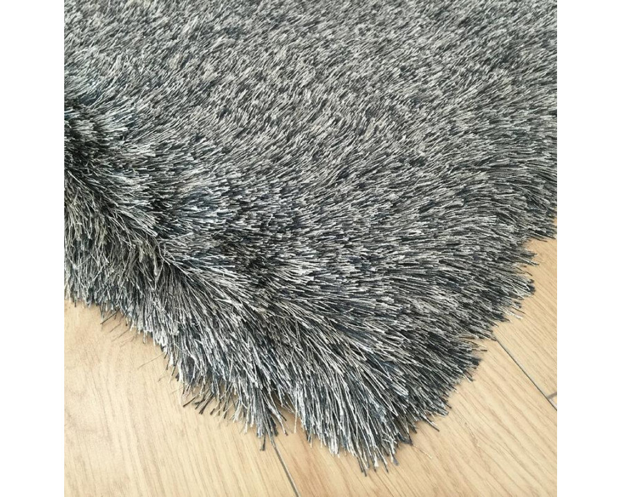 Furnings Fancy Collection Solid Gray Shag Area Rug - 7'L x 5'W x 1"H