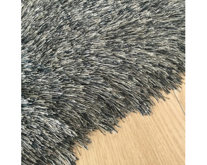 Furnings Fancy Collection Solid Gray Shag Area Rug - 7'L x 5'W x 1"H