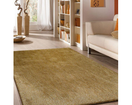 Furnings Fancy Collection Gold Shag Area Rug - 7'L x 5'W x 1"H