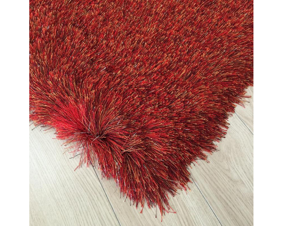 Furnings Fancy Collection Red Shag Area Rug - 7'L x 5'W x 1"H