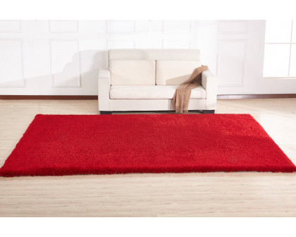 Furnings Chubby Red Area Rug - 7'L x 5'W x 1"H