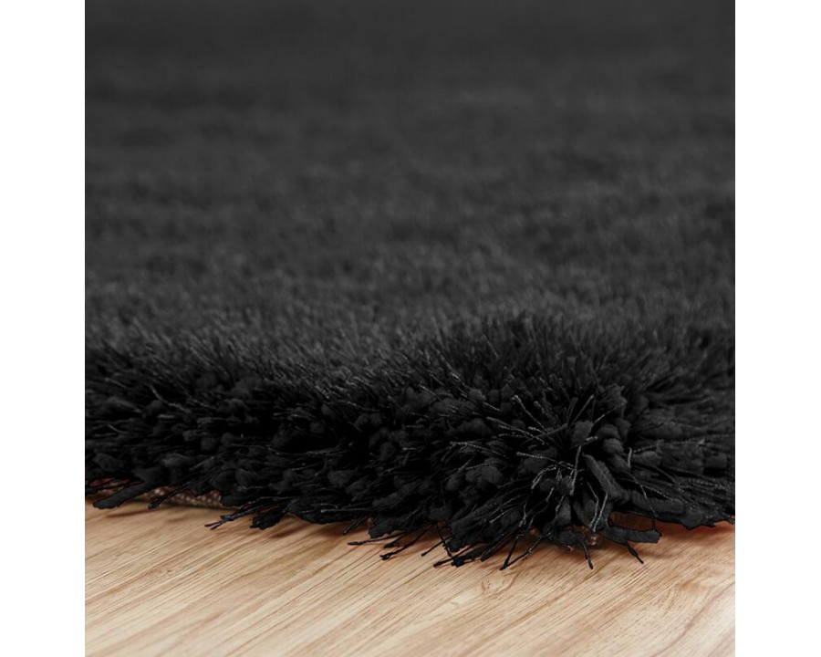 Furnings Chubby Black Area Rug - 7'L x 5'W x 1"H