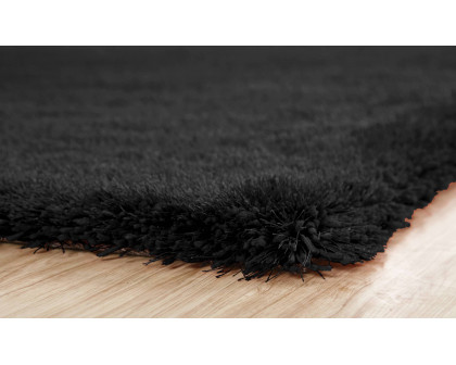 Furnings Chubby Black Area Rug - 7'L x 5'W x 1"H