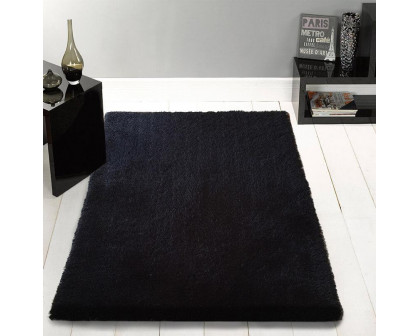 Furnings Chubby Black Area Rug - 7'L x 5'W x 1"H