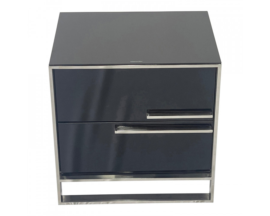 Furnings Black and Silver End Table