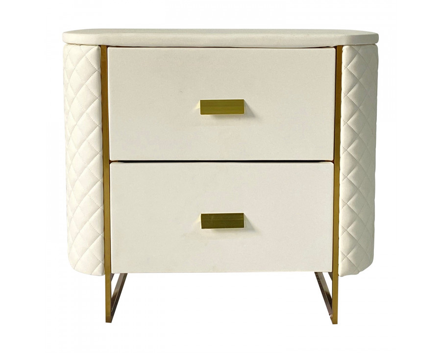 Furnings - White and Gold End Table