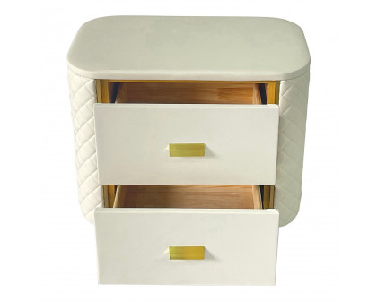 Furnings - White and Gold End Table