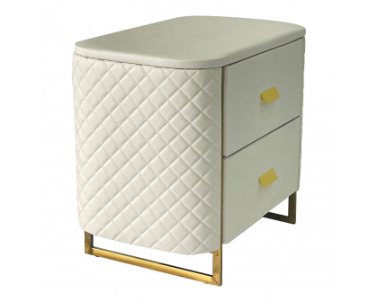 Furnings - White and Gold End Table