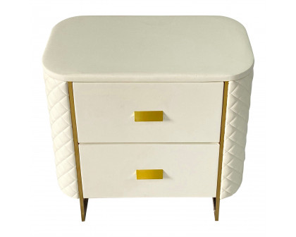 Furnings - White and Gold End Table