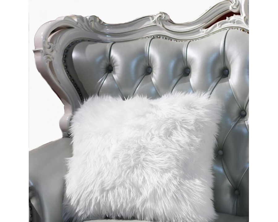 Furnings - Luxury Faux Fur Decorative Pillow in White