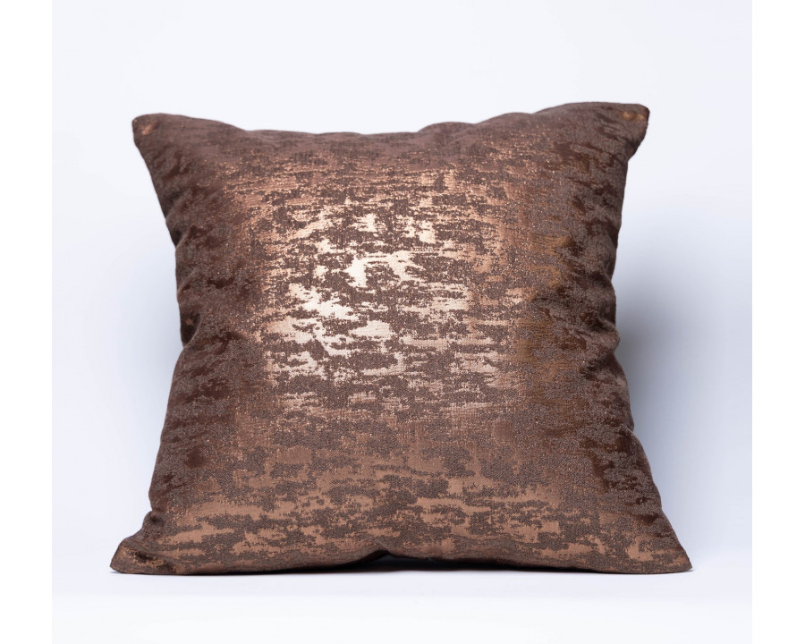 Furnings - Reflection Pattern Bronze Chenille Square Pillow 18" x 18"