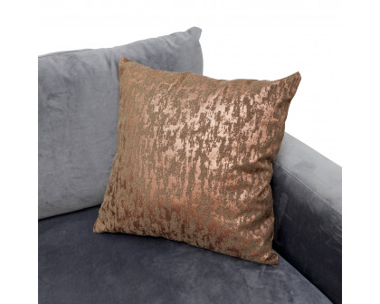 Furnings - Reflection Pattern Bronze Chenille Square Pillow 18" x 18"