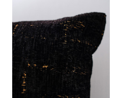 Furnings - Decorative Chenille Throw Pillow in Black and Gold