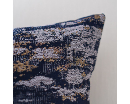 Furnings - Decorative Chenille Throw Pillow in Blue and Beige